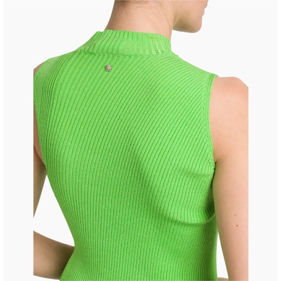 VERSACE💕Sleeveless Slash Midi-Dress in Spring Green - Picture 3 of 14